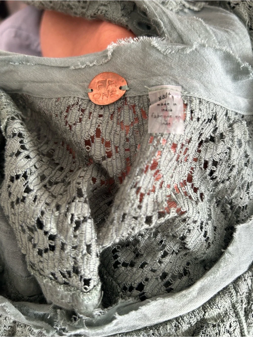 Free People Naya Lace Crop Top in Olive